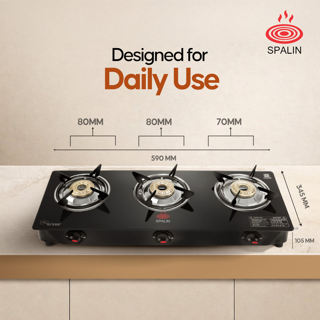 3 BURNER GAS STOVE — AUTOMATIC