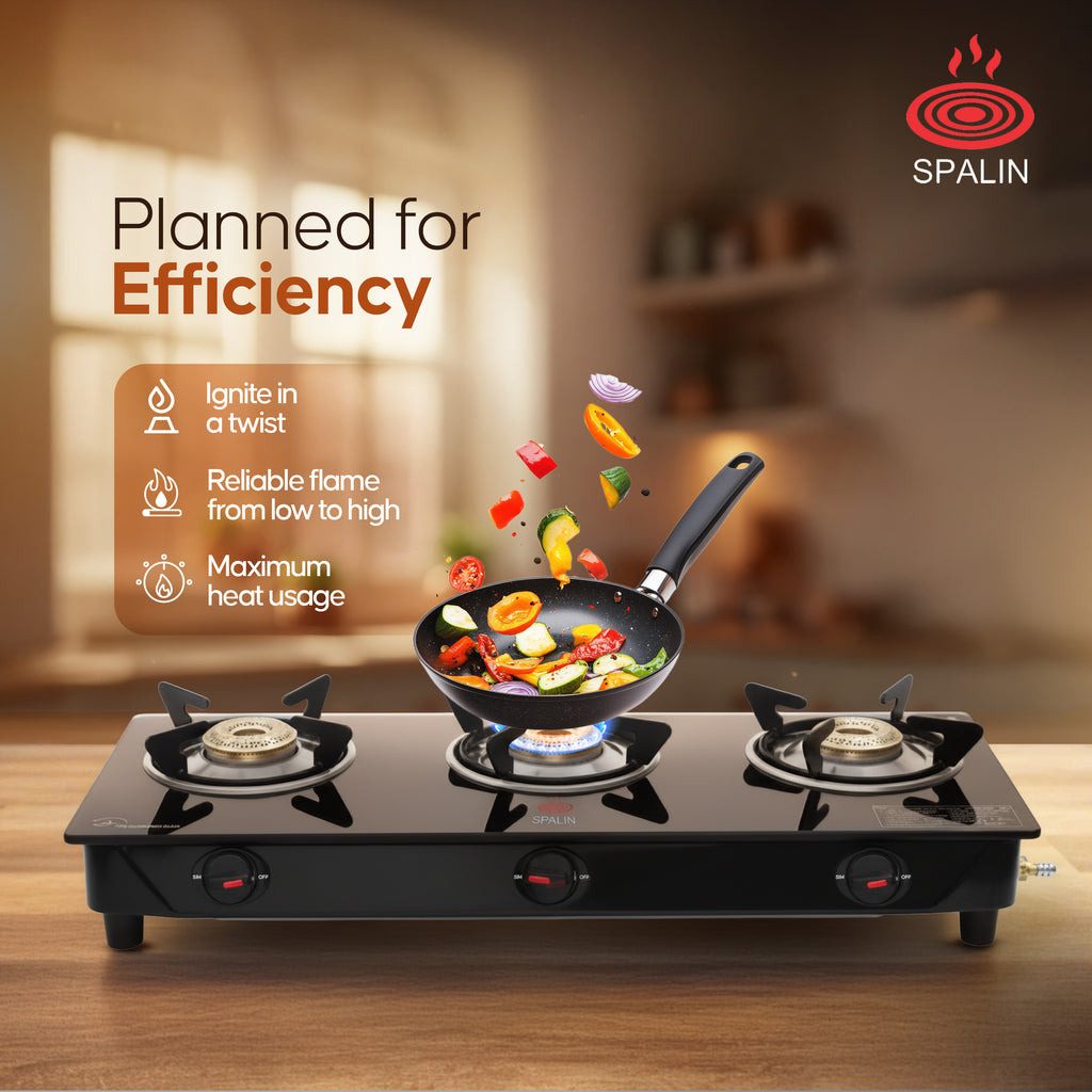 3 BURNER GAS STOVE — AUTOMATIC