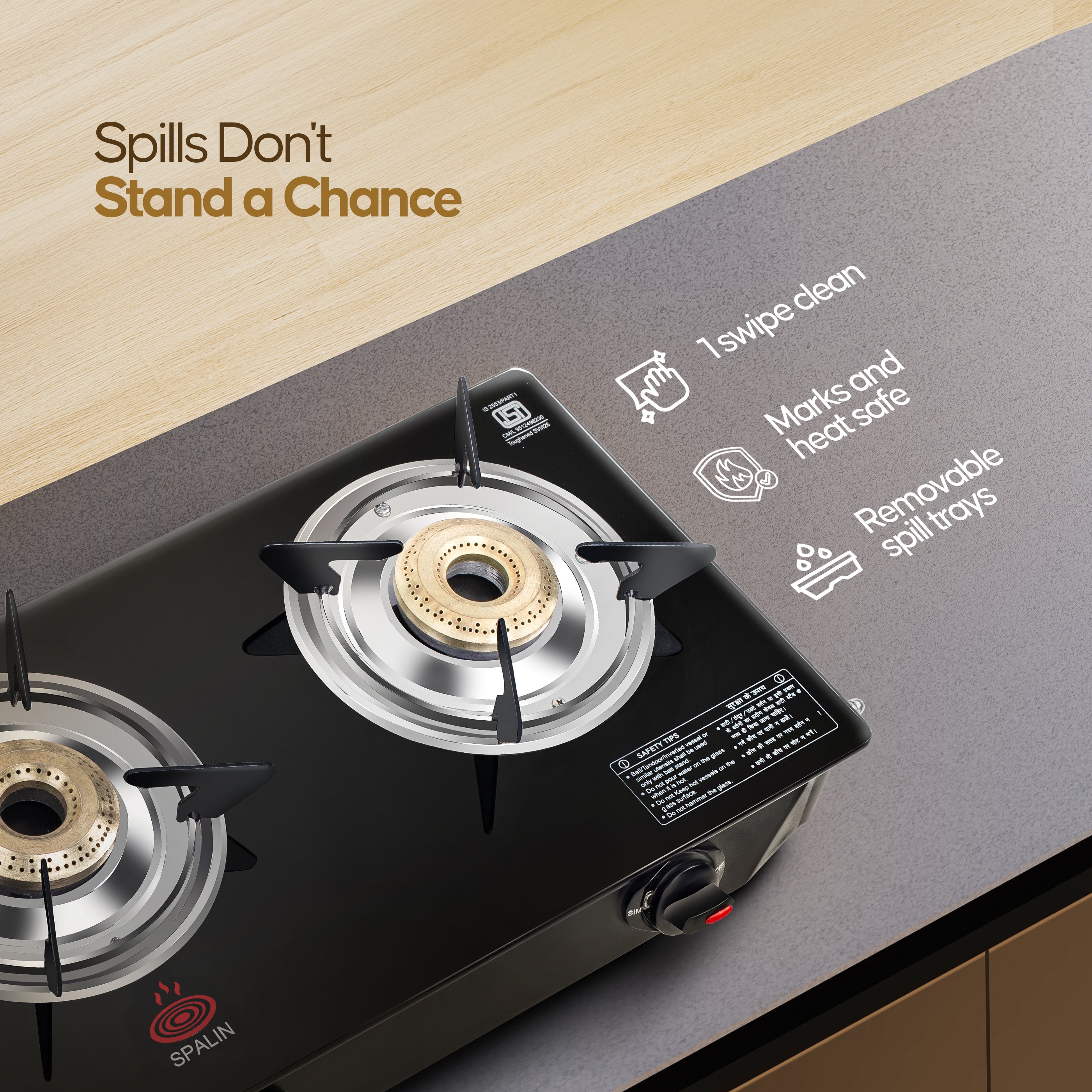 3 BURNER GAS STOVE — AUTOMATIC