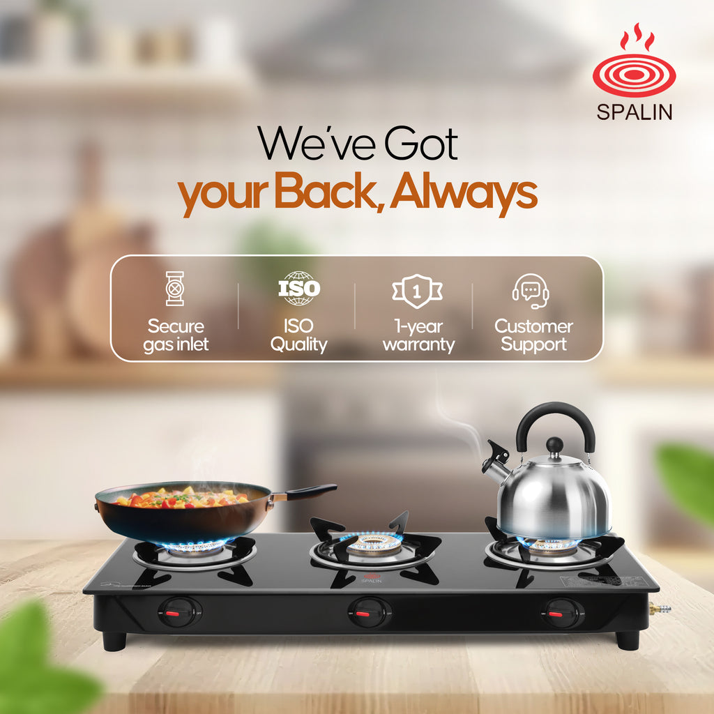 3 BURNER GAS STOVE — AUTOMATIC