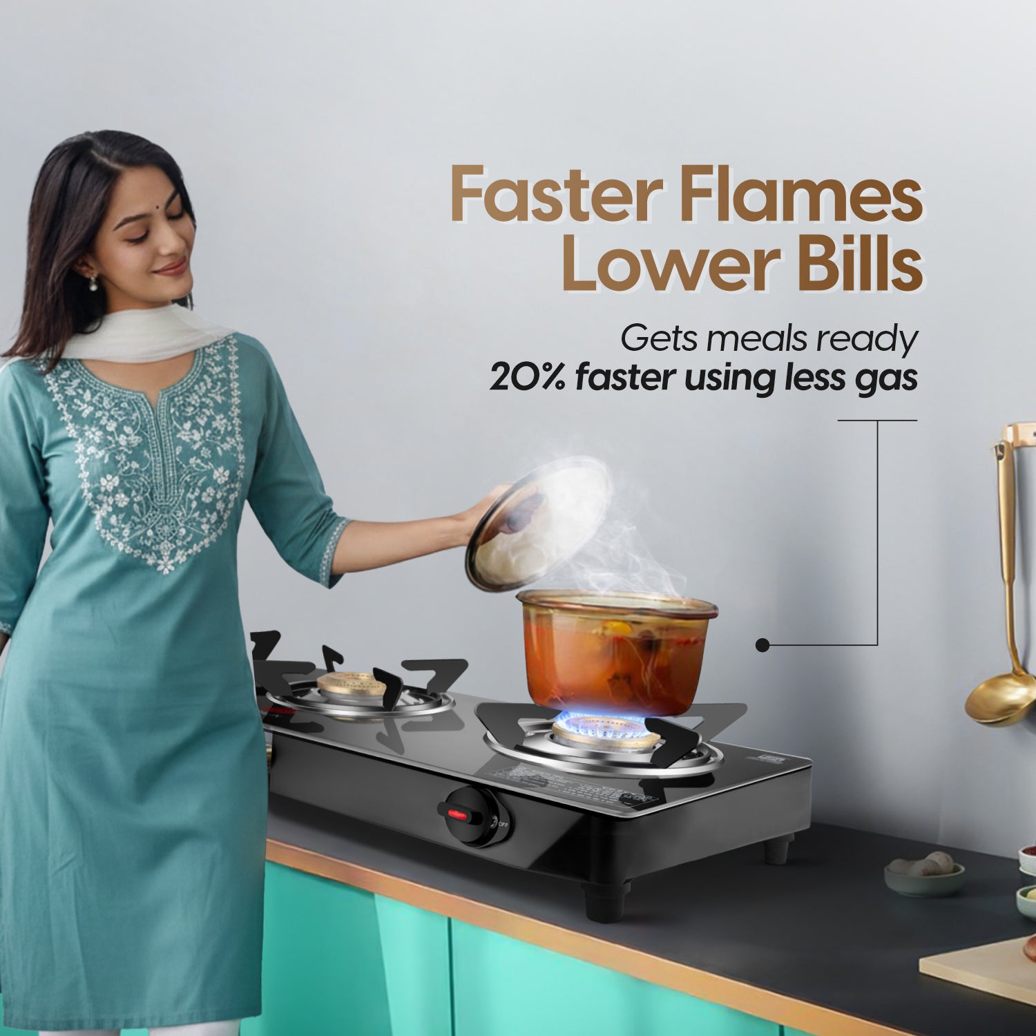 3 BURNER GAS STOVE — MANUAL Secondary image